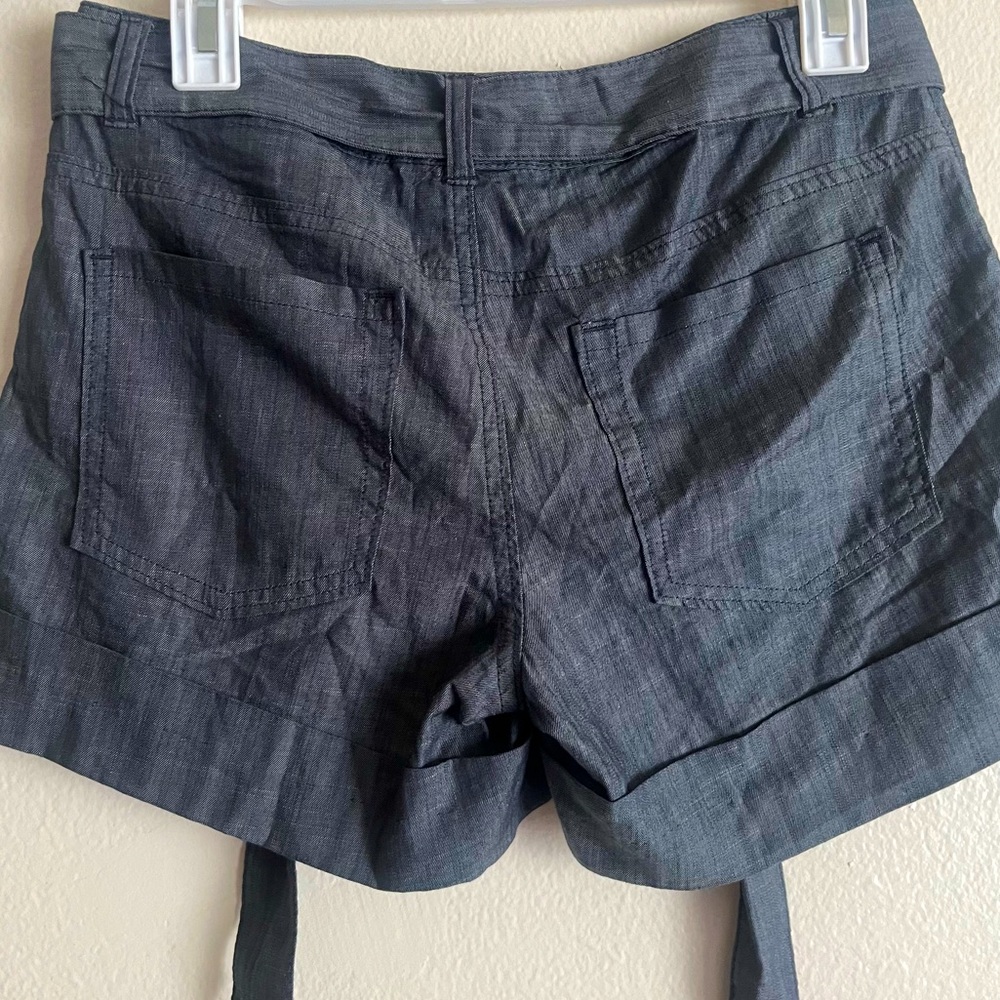 BANANA REPUBLIC Hampton Fit Chambray Shorts with STRAP, SIZE 2 PETITE NAVY BLUE - Picture 8 of 11